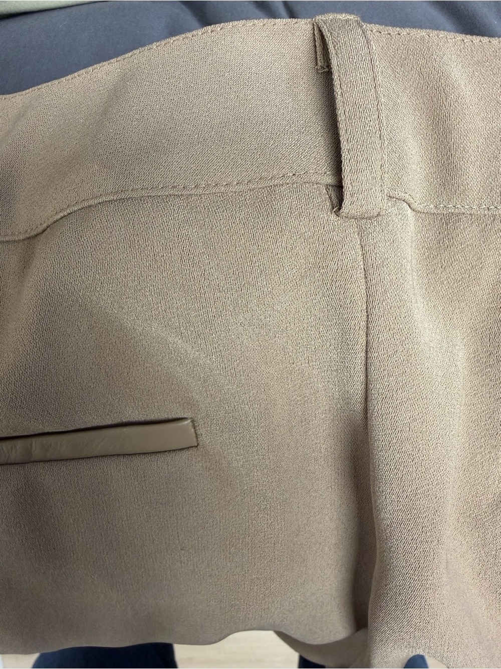 Vince Slim Tailored Ankle Trousers with leather accents - Beige - Picture 7 of 8